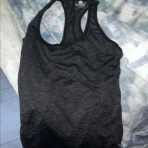 Old Navy Black and Gray Striped Tank Top